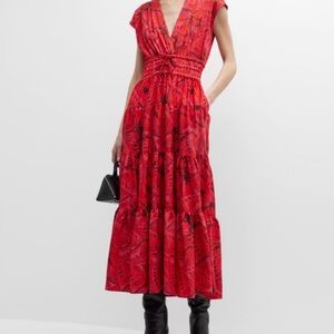10 Crosby Derek Lam Red Patterned Maxi Dress
